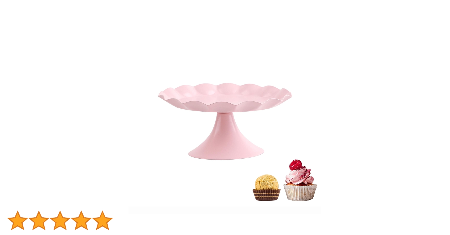 ミントグリーンのケーキスタンド　フリル　ドット　ディスプレイ Amazon｜ピンクケーキスタンド、フリルトリムメタルラウンド
