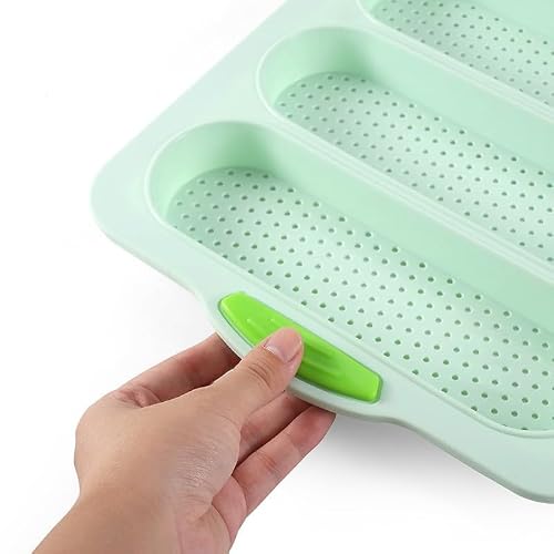 CuisineCraft Food Grade Silicone French Bread Mold, 4 Slot Non Stick Bake Pan for Homemade Baguettes — view 4