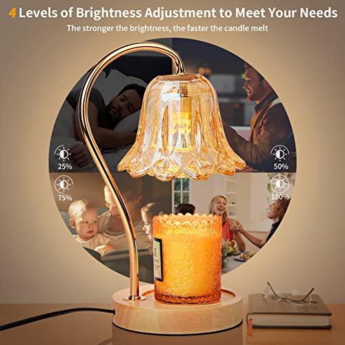 Candle Warmer Lamp, Dimmable Candle Lamp Warmer With Timer(2-8H), Heat Adjustable, Vintage Crystal Warmer Lamp For Jar Candles, No Flame Scented Candle Warmer With 2 Bulbs, Stylish Home Decoration #TOP2