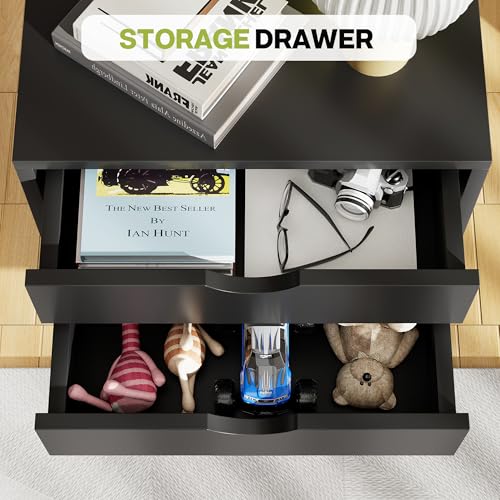 Image of 5-Drawer Chest, Office Storage Dresser File Cabinet with Wheels, Mobile Dresser for Home Office, Black