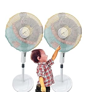 ZWMXJ 2 Pac Fan Cover For Kids ,Fan Safety Protection Cover,Protect Kid Children Baby Finger Net Fan Mesh Cover,Summer…