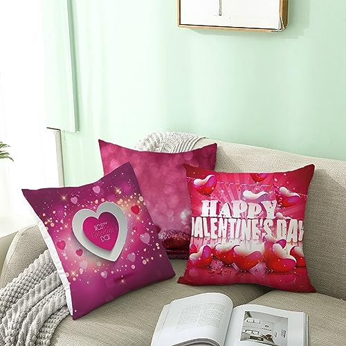 Housse coussin l'amour Saint Valentin rouge lot de 4