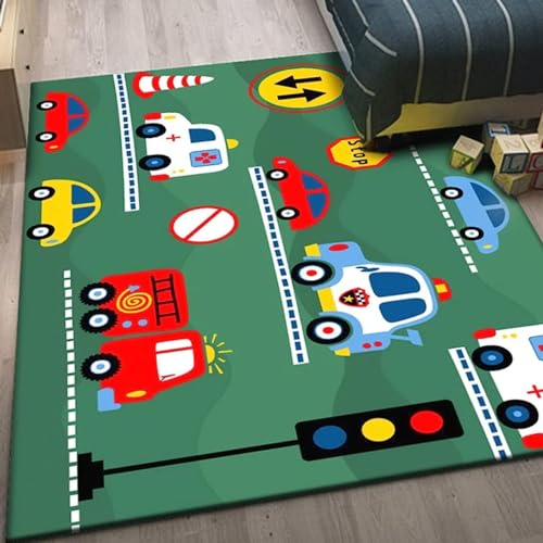 カーペット ラグ キッズ プレイマット ロードマップ 200*200cm 道路 長方形 キッズ ルーム インテリア カラー 遊べる 子供部屋 赤ちゃん 丈夫 保温 男の子 プリント 薄型 駐車場 センター大判 地図マップ 絨毯 キッズ 線路 親子ゲーム 防