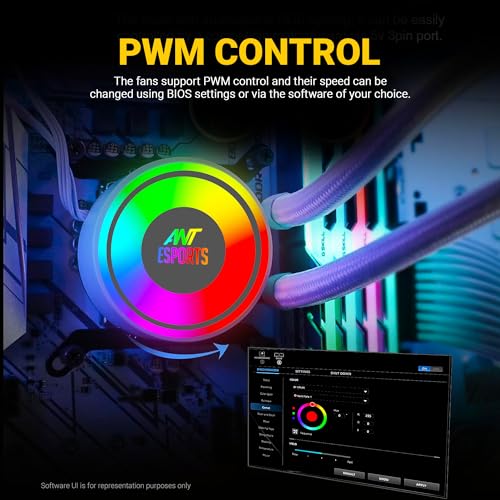 Ant Esports ICE-360 360mm Addressable RGB 2600 RPM AIO I CPU Liquid Cooler - White I Support Intel - LGA115X/1200/1700/1366/2011/2066 & AMD -... - Image 2