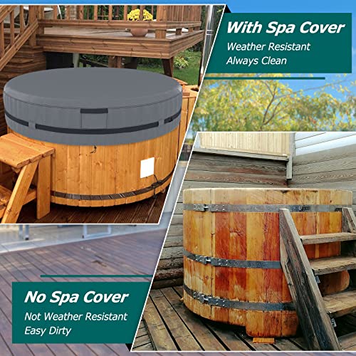 Cubre Jacuzzi Redondo Impermeable 80''x14'' Gris miniatura 4