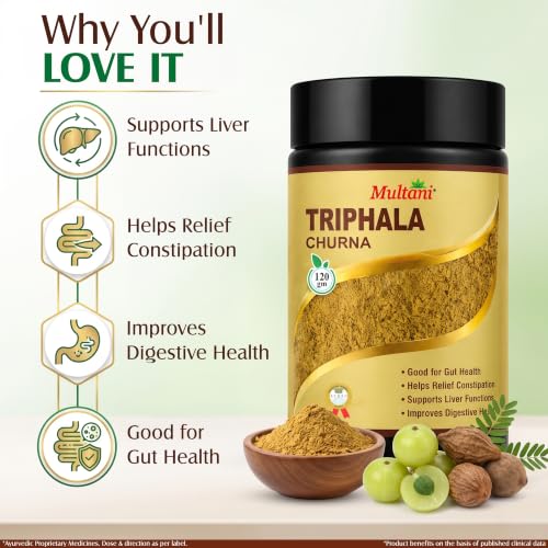Image of Multani Triphala Churna (120gm) | Ayurvedic Digestive & Constipation Relief Powder | Natural Blood Purifier