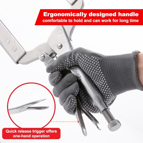 Image of MAXPOWER 24-inch C Clamp Locking Pliers, Large Locking C Clamp with Grip Swivel Pads, MAX Jaw Capacity Up to 10 inch