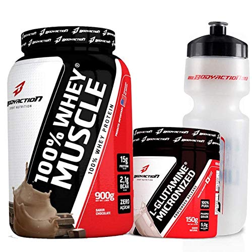 SUPLEMENTAÇÃO PÓS TREINO - WHEY ISOLADO + GLUTAMINA - BODYACTION. - Chocolate