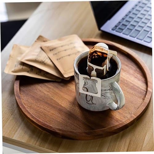 Bandeja de madera decorativa redonda 11,6 pulgadas de centro de mesa 7