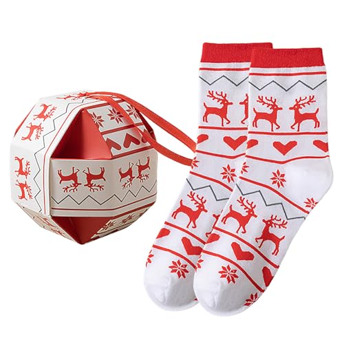 chaussettes noel femme,chaussette noel femme,chaussettes fantaisie,chaussette fantaisie,drole,christmas,christmas socks,moche,antidérapante,pilou pilou,chaudes,coton,hiver chaudes,sport,Rouge,