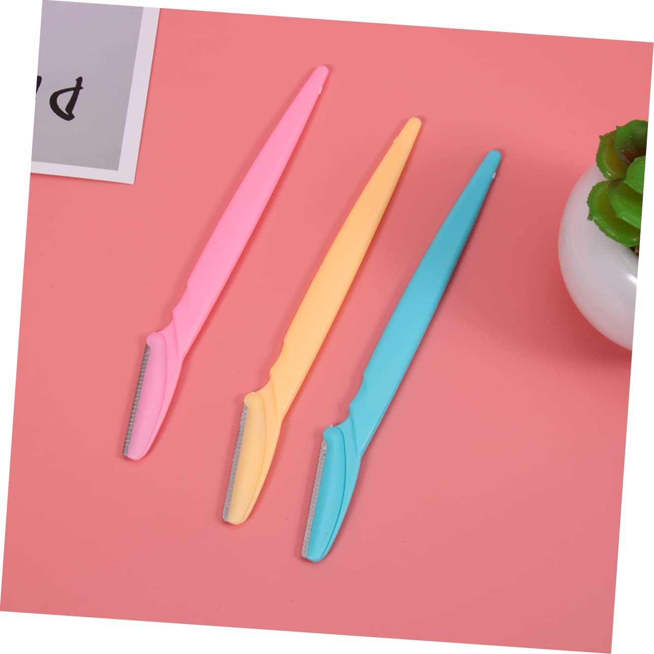 VICASKY 24pcs Eye Brow Razor Mixture Manual Trimmer Easy Storage for Women Men Grooming Shaver