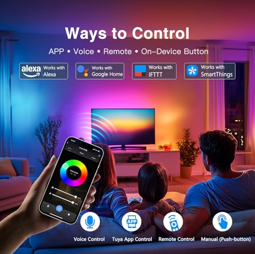VST RGB Under Cabinet Lighting with Adjustable White Light, 12V Ultra-Thin LED Light Bar, APP & Voice (Alexa/Google), Remote & Button Control, Linkable Strip Lights for Cabinets, Closets, Shelves - Image 4
