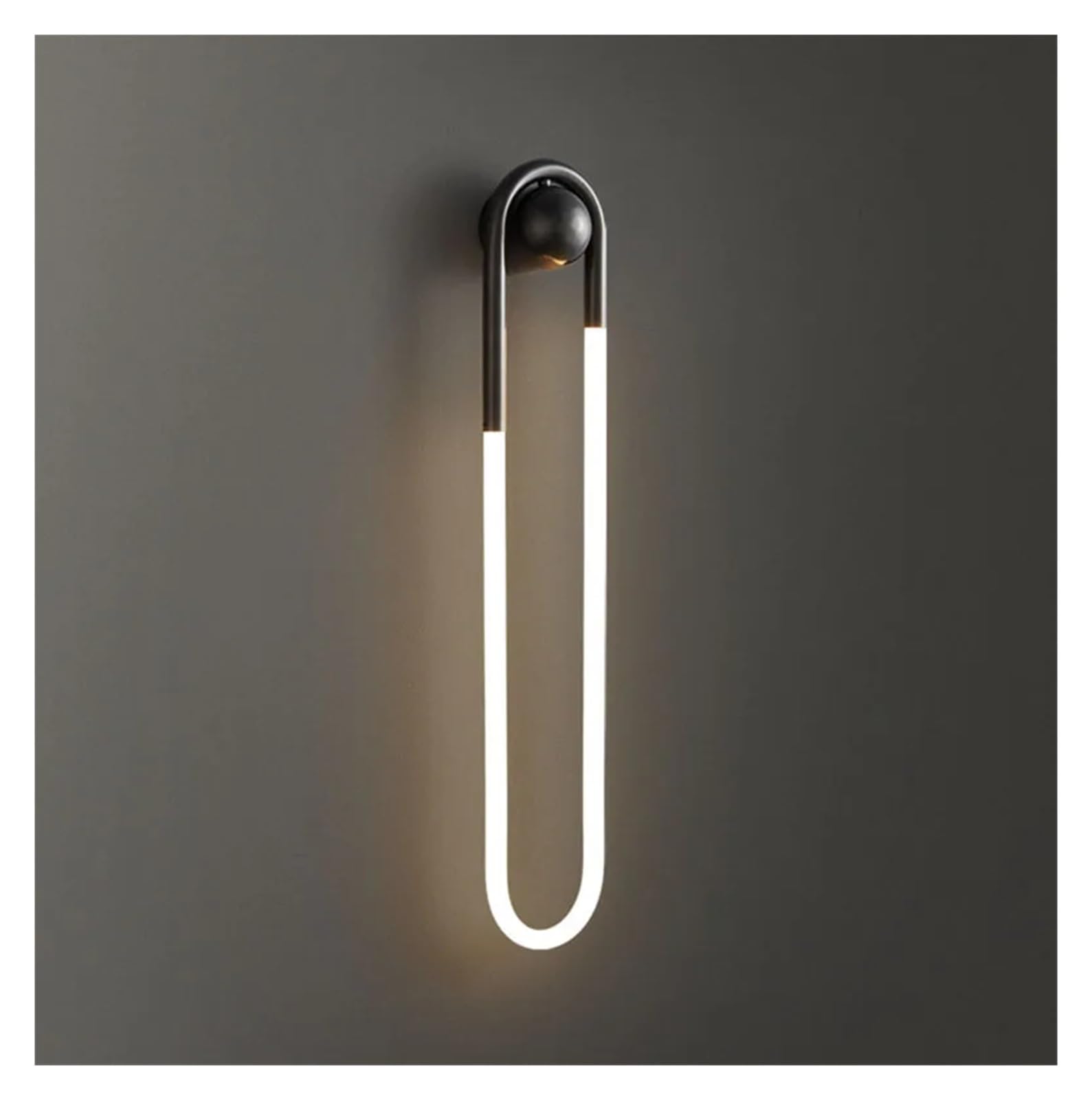 ZTCHSENZT Minimalist Ellipse Wall Lights Gold Black Copper White 3 Color Temperature Dimming for Parlor Bedroom Aisle Stairs,Black-H75cm