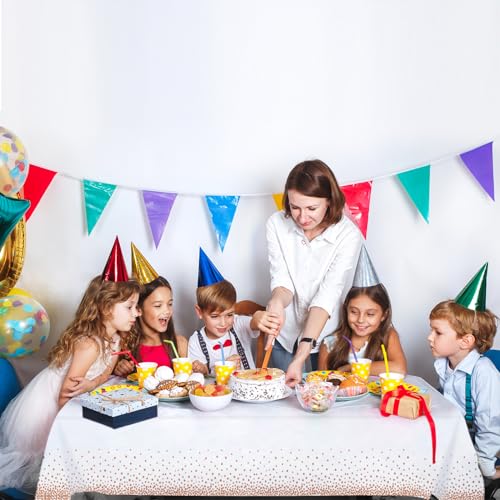 Mokani 4 Stück Einweg Tischdecke, Bierzeltgarnitur, Kunststoff Wasserabweisend, Rechteckig Tischtuch Geeignet für Party, Geburtstag, Hochzeit, Weihnachten, 137 x 274 cm, Rosegold