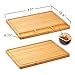 Large Bamboo Wood Cutting Board for Kitchen, Cheese Charcuterie Board with 3 Built-in Compartments and Juice Grooves, Butcher Block (17x12.6