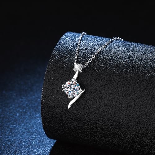 1CT Moissanite Pendant Necklaces, D Color VVS1 925 Sterling Silver Infinity Chain Pendant for Women Mom Wife Birthday Gifts2