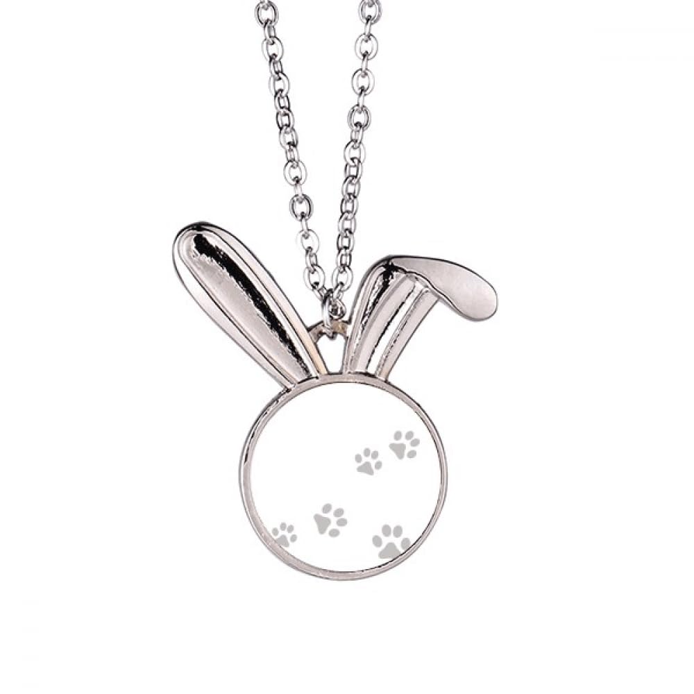 Collier lapin empreinte de pied gris, un lien tendre à porter - 5