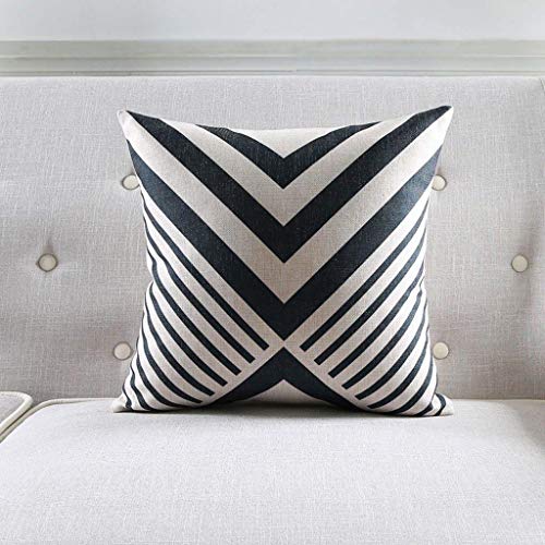 Coussin sans cœur géométrique noir blanc grand format 53x53 cm pour canapé