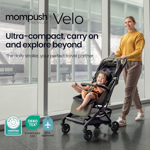 Image of Mompush Velo Compact Travel Stroller One-Hand Fold, Carry-on Approved