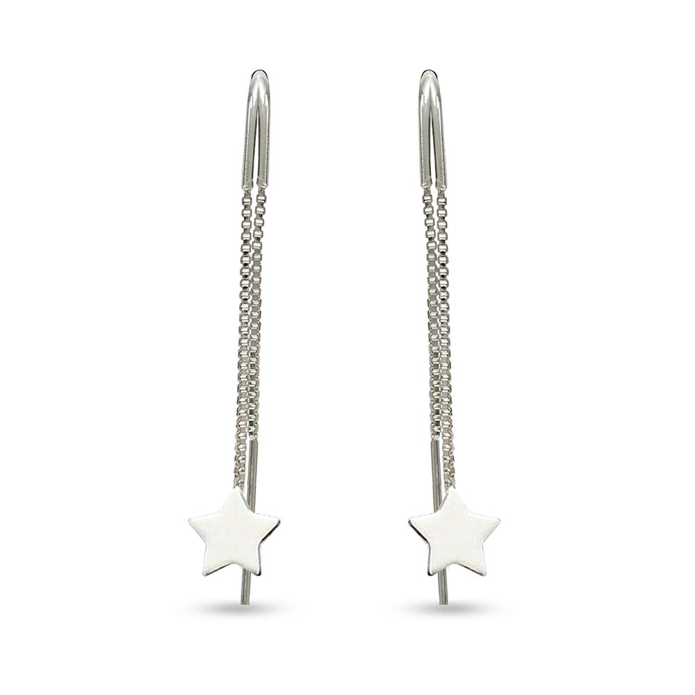 Amazon Brand - Nora Nico 925 Sterling Silver BIS Hallmarked Light-Weight Threader Drop Earrings for Women (B0CSYXNQQY) Amazon Price History, Amazon Price Tracker