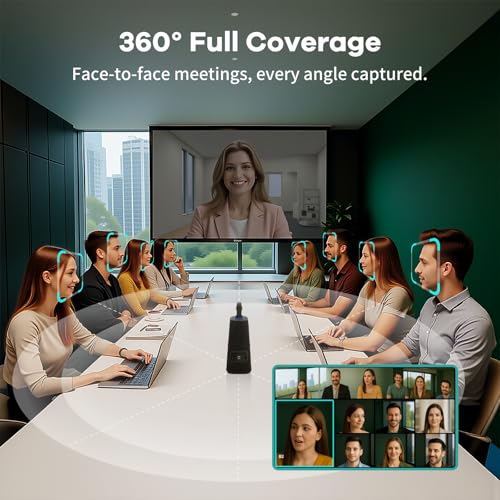 Image of KanDao Meeting Ultra Standard - 360 4K All-in-One Video Conference Camera, AI Tracking, 8 Noise-Cancelling Mics, Build-in System, Works with Zoom, Google Meet, Microsoft Teams - Plug & Play