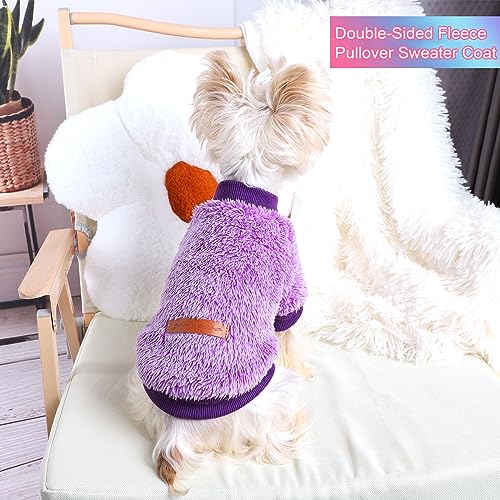 Small Dog Clothes Chihuahua Fleece Sweaters Xxs Winter Warm Puppy Sweaters Boys Girls Tiny Dog Outfits For Teacup Yorkie Puppies Pet Doggie Sweaters For Small Dogs (Small Bust 12.99") #TOP6