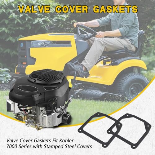 Image of 2PCS Valve Cover Gaskets Compatible with Kohler 7000, Car Accessories Automotive Replacement Valve Cover Gasket Sets for The 7000 Model Engines with Stamped Steel Valve Covers