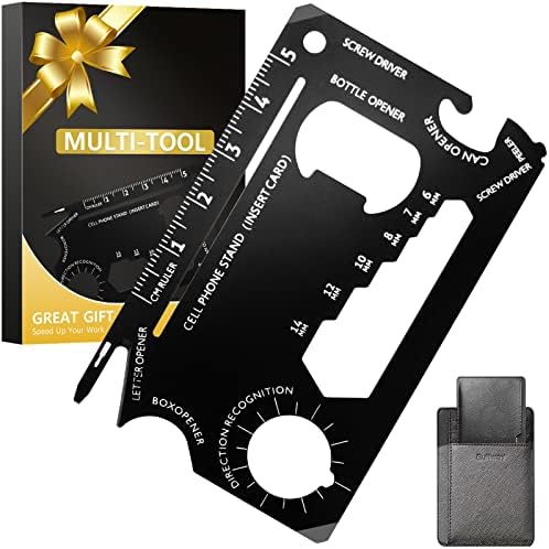 Stocking Stuffers Gifts for Men, 18 in 1 Wallet Multitool Card, Pocket Tool Credit Card Size, Cool Gadgets Christmas Gifts for Men Who Have Everything, Anniversary Birthday Gift for Him Dad Husband