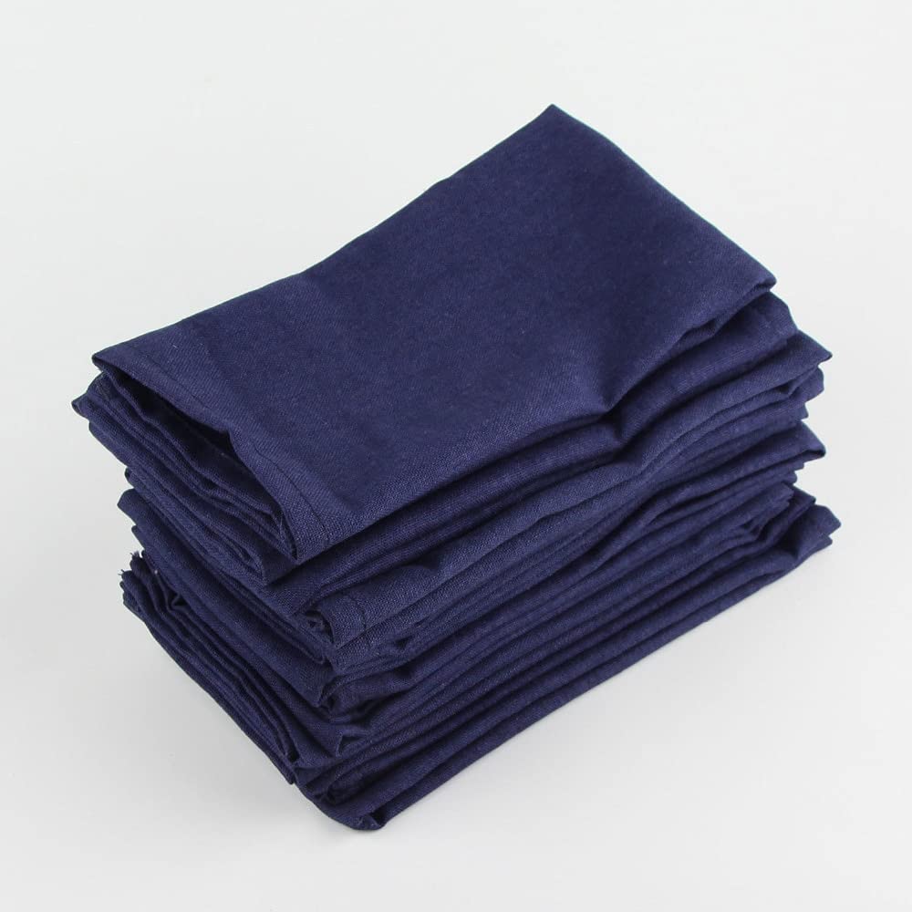Conception de couleur unie Un ensemble de 12 pièces de serviettes de tissu 40x40 cm Coton et serviettes de lin Platemats Table à manger doux Table à manger Pavé de serviette pour enfants Table à mange