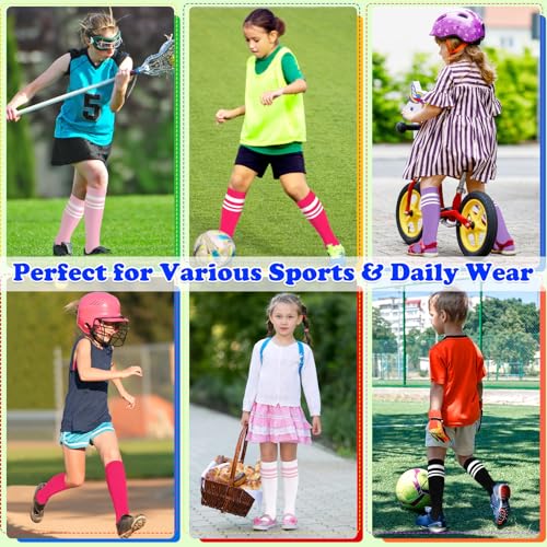 Sarfel 4 Pairs Toddler Soccer Socks Kids Soccer Socks Youth Football Sock Boys Baseball Sock Kids Girls Softball Accessory4