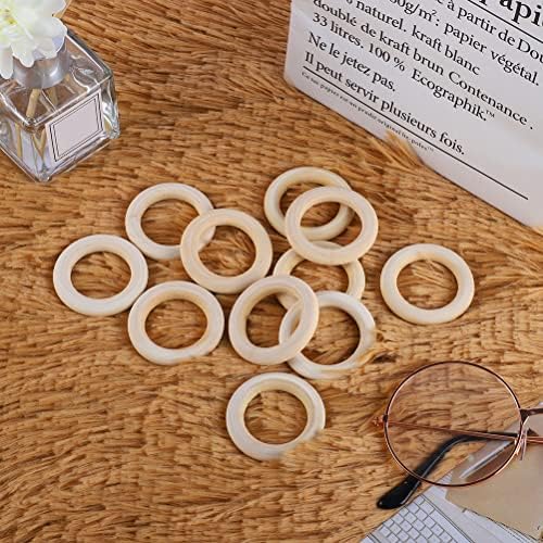 Wooden Rings, 20 Pcs Natural Wood Loop Ring Pendant Connectors for Craft DIY Jewelry Making (40 mm)