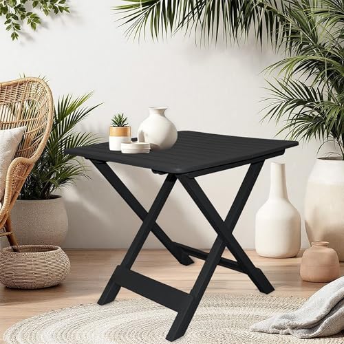 Table pliante anthracite Spetebo meuble d'appoint de terrasse 80 cm de largeur - 8