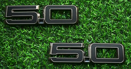 Image of Pair Set 5.0 Emblem Door Side 3D Badge Compatible with 2024-2025 Mustang GT Dark Horse PR3Z-16228-D (5.0-Bronze)
