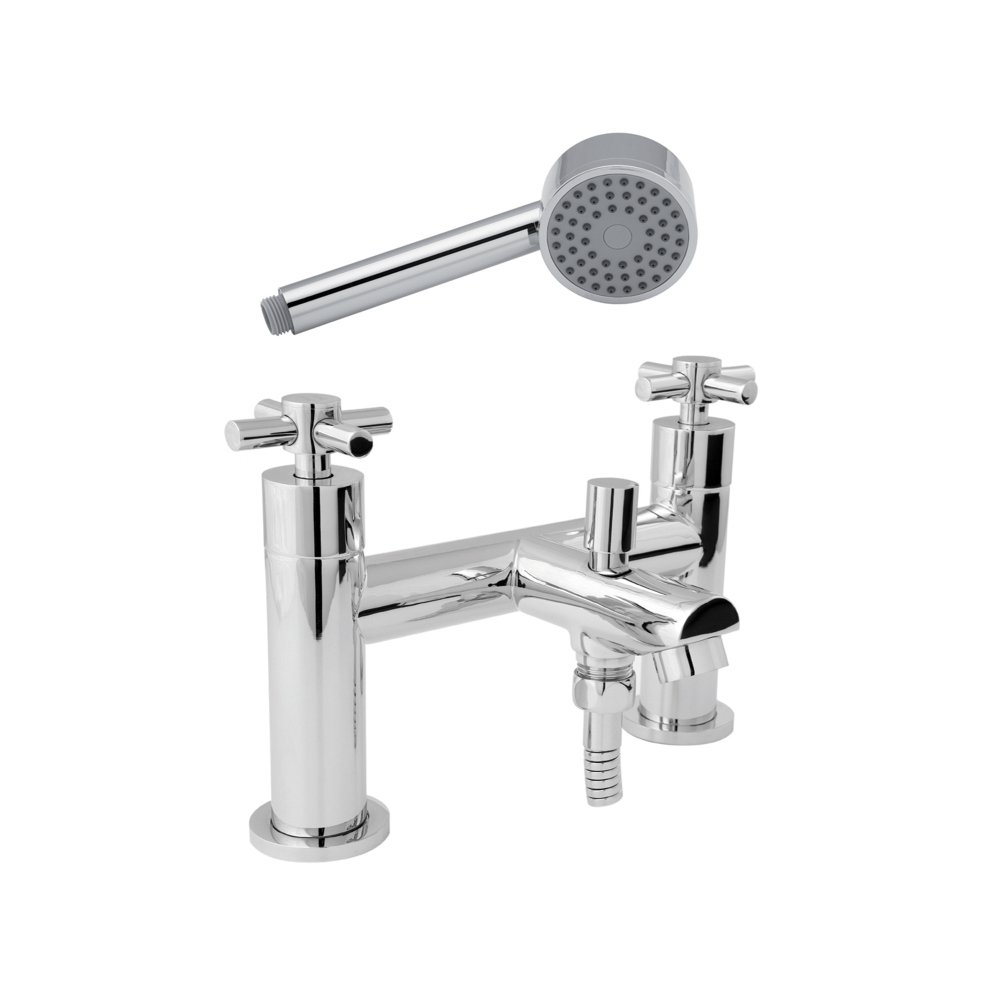 Deva Gold Motif Bath Shower Mixer Tap With Shower Kit And Wall Bracket.
