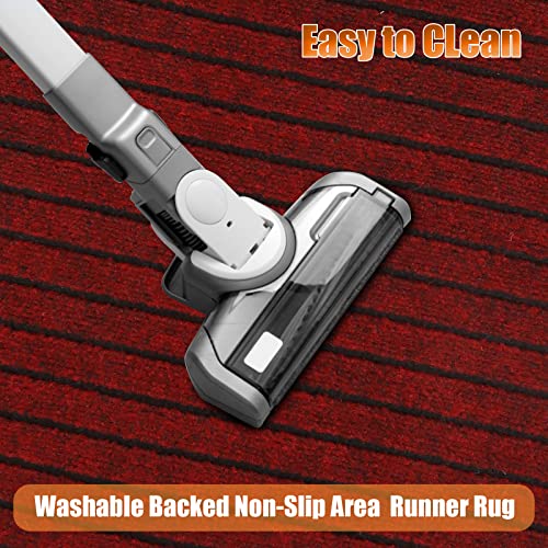 Weidear Hallway Runner Rug With Rubber Backing, Laundry Room Rug Non Slip, Washable Outdoor Indoor Rug Carpet Runner, Customized Area Rugs Mat For Entryway, Balcony, Deck-2Ft X 6Ft, Red Stripe #TOP5