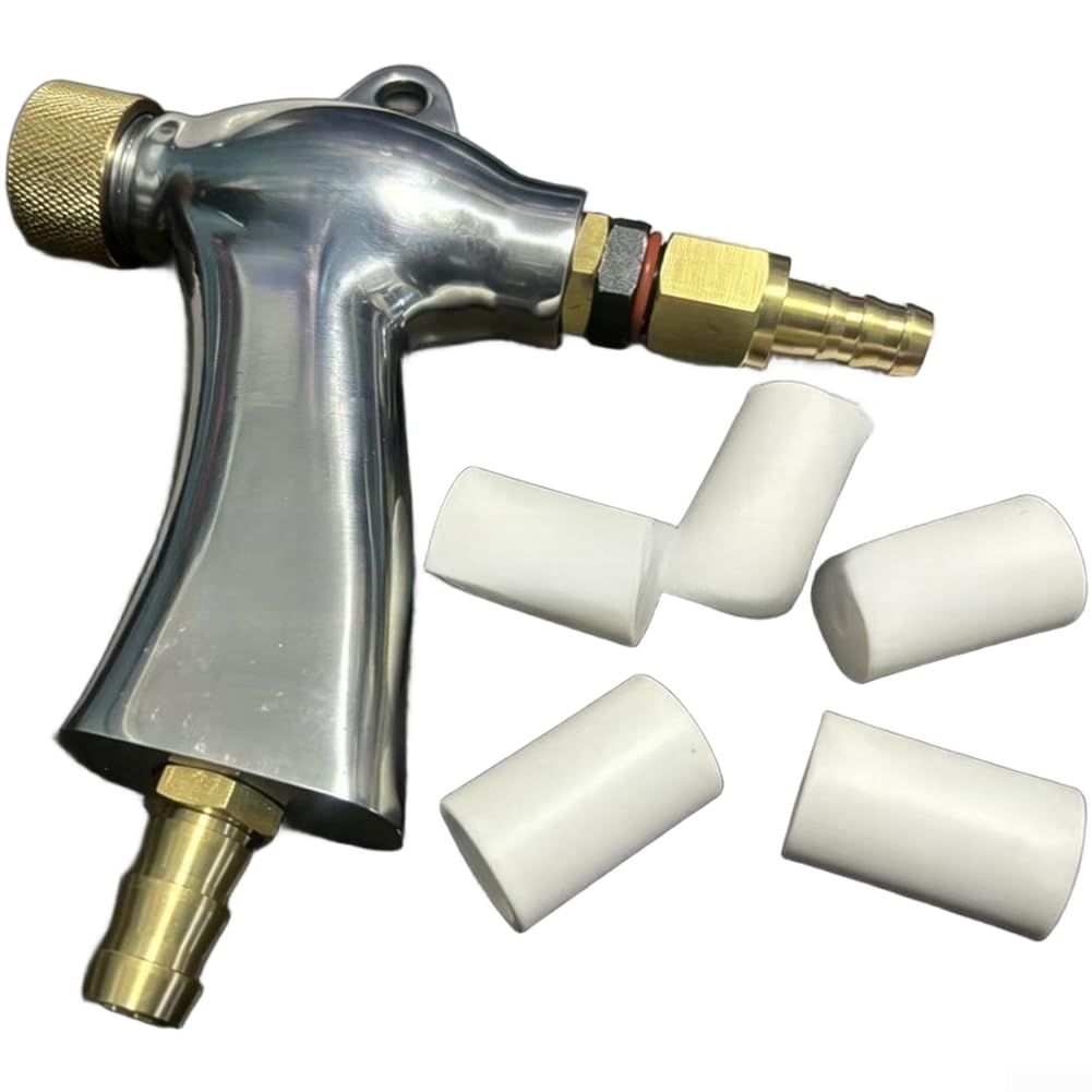 Hand-Sandstrahlpistole mit Keramikdüse 6x21mm Verschleißfest Keramik Sandstrahldüse Ersatz für Industrie Gussreinigung Tragbare Sandstrahlpistole Brass Interface Leckdicht Stabil Sandstrahlgerät Set