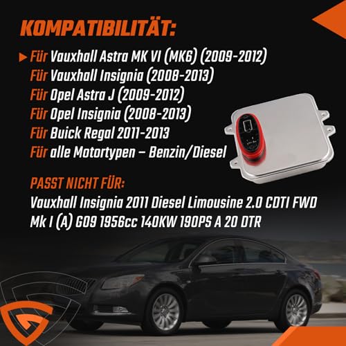 GEAREVER Xenon Scheinwerfer HID Steuergerät Kompatibel mit Opel Astra J Insignia Hella BMW Skoda 5DV00972000 13278005 1232335