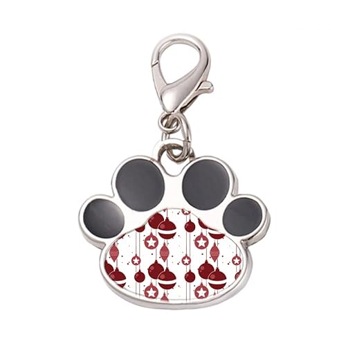 DIYthinker?Red White Decoration Pattern mas Pet Tag Keychain Dog Cat ID