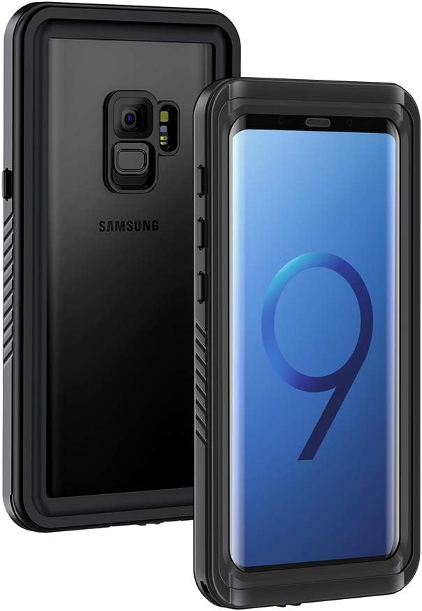 for Samsung Galaxy S9 Phone Case, IP68 Waterproof Dustproof Case with Built-in Screen Protector, Rugged Full Body Shockproof Protective Cover for Galaxy S9 (Black)
