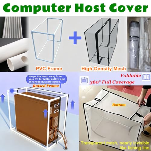 Evita el sobrecalentamiento: funda antipolvo para ordenador gaming y PC compacta de malla 6