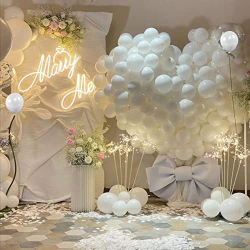 Image of White Balloons 110Pcs, 5 Inch Small White Latex Party Balloons, Mini Thick White Balloons for Wedding Birthday Baby Shower Decorations.