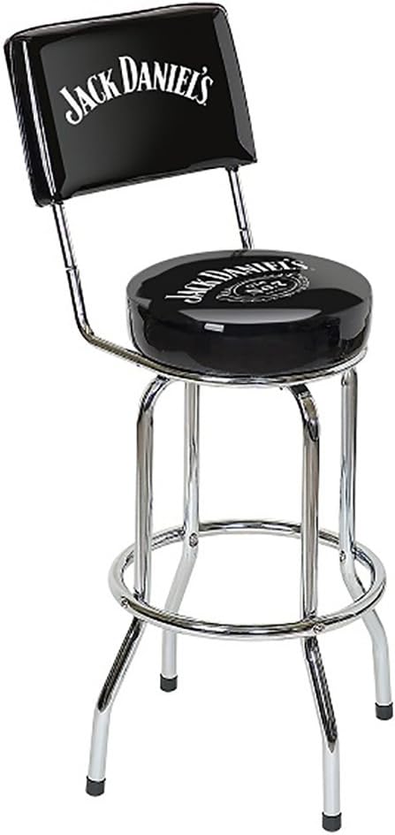 Black Swivel Bar Stool with Backrest Jack Daniels Jamaica Ubuy