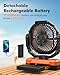 24000mAh Camping Fan - Detachable Rechargeable Battery Operated Fan with Light & Hook for Tent, Outdoor - USB Table Fan with 4 Speeds for Picnic, BBQ, Fishing, Travel, Hurricane