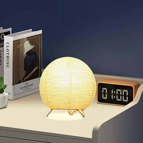 Miniatura 3 de Lámpara de mesita de noche de papel y cromado, lámpara de pie para decoración de habitación, farol, luz para mesita de noche, lámpara de escritorio,