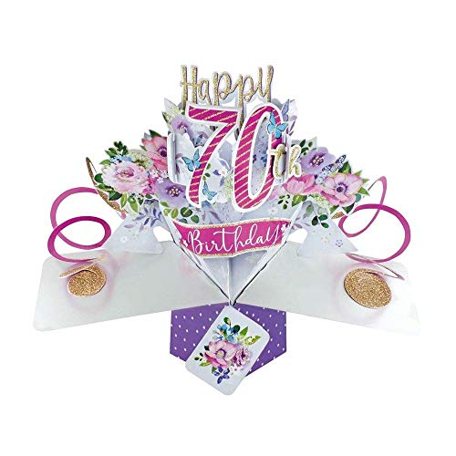 Second Nature - Biglietto di auguri pop-up per 70° compleanno, originale, 3D