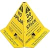 Global Industrial Trilingual Do Not Stack Printed Pallet Cones, 8W x 8L x 10H, Corrugated Cardboard Construction, Yellow, 50/Pk, Prevents Double Stacking, Ships Flat