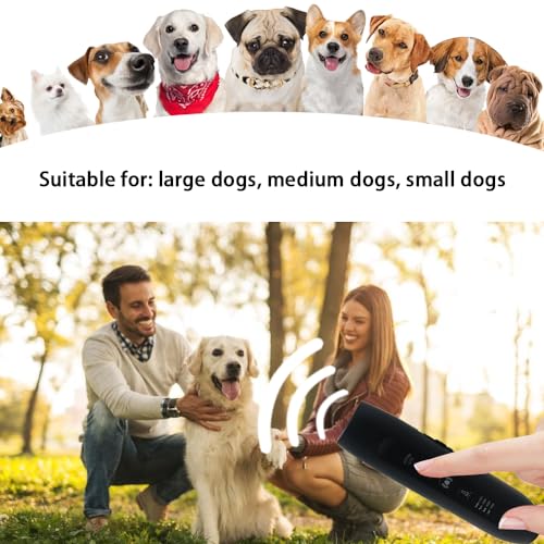 Ultrasonic Dog Bark Deterrent Device: Anti Dog Barking Device Outdoor with 3 Working Modes, 105, Black Ultrasonic Dog Bark Deterrent Device: Anti Dog Barking Device Outdoor with 3 Working Modes, 105, Black