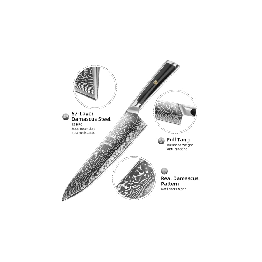 Sunnecko-Chef-Knife-8-Inch-Damascus-Kitchen-Knife-Japanese-Chefs-Knife-Vg10-High-Carbon-Stainless-Steel Sunnecko Chef Knife 8 Inch, Damascus Kitchen Knife Japanese Chefs Knife Vg10 High Carbon Stainless Steel
