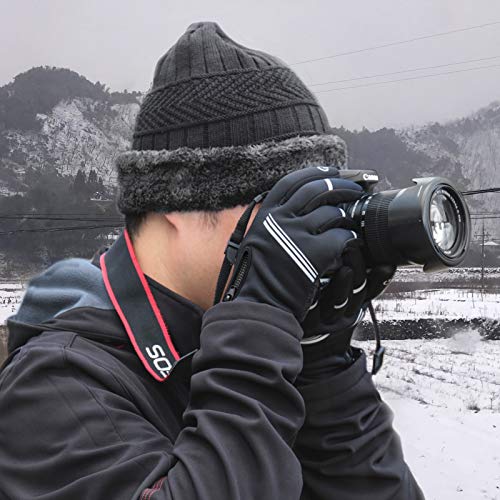 Luvas, Andoer Luvas de inverno Luvas à prova d'água à prova de vento Luvas de snowboard quente Luva