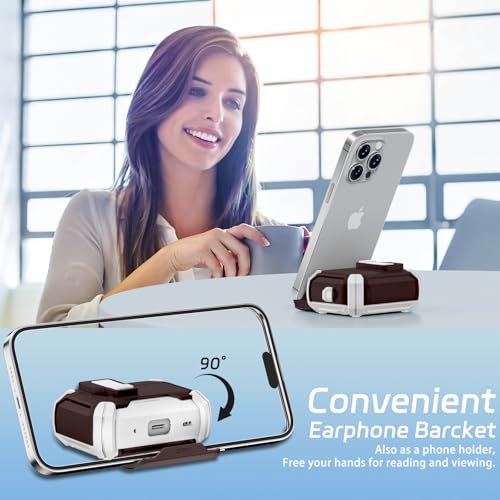for AirPods Pro 2 Secure Lock Case with Phone Stand, Compatible with MagSafe, Case Cover for Apple AirPods Pro 2nd/1st Generation with Cleaner and Keychain, Auto-Open (Brown) - image 2